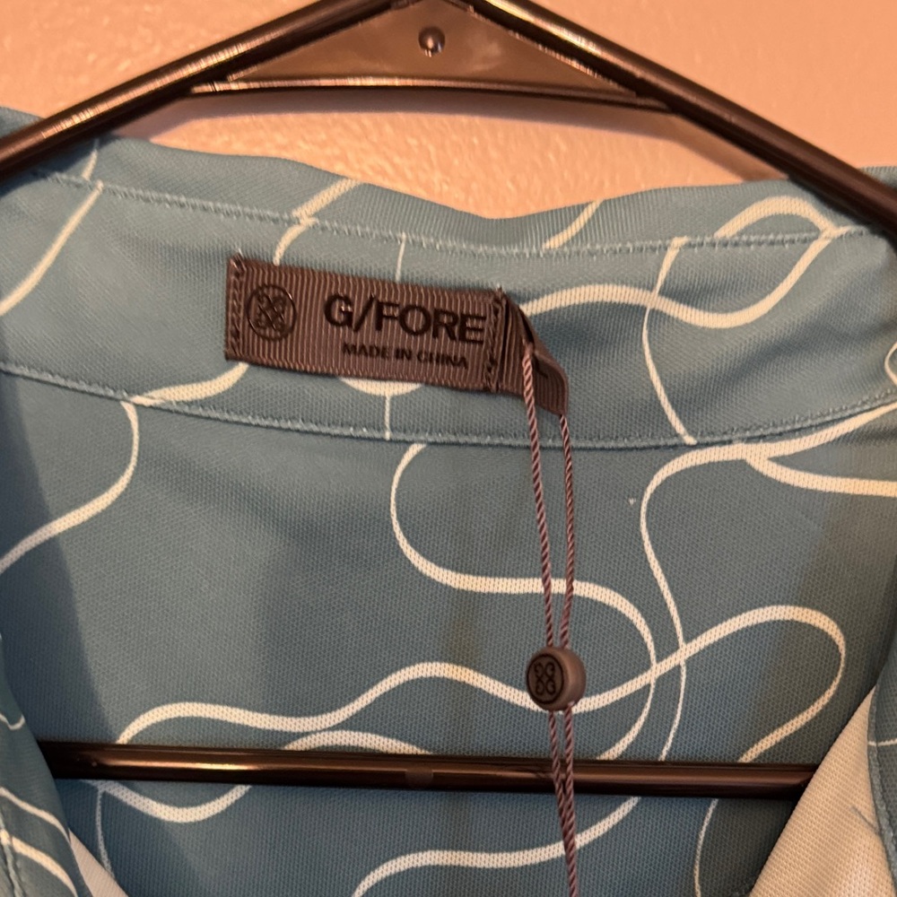 G/FORE Teal and White Swirl Shirt
